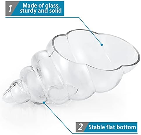 MDLUU 11 Inch Glass Shell Vase Decor