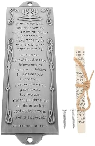 LOGOFUN Silver Mezuzah with Scroll for Doorway Decoration