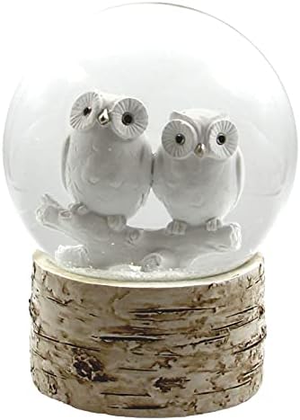 White Owl Babies 120MM Snow Globe with Chopin Tune