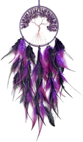 RAGKUU Black Purple Dream Catcher Wall Decor