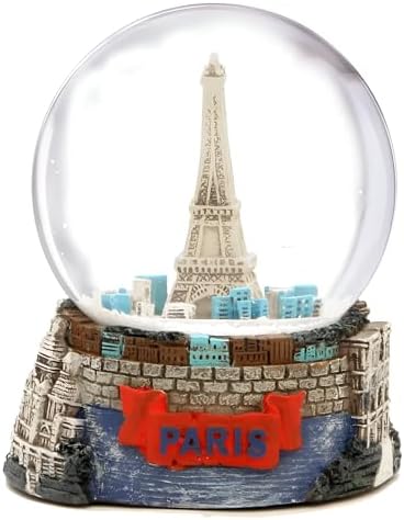 Paris Eiffel Tower Snow Globe Decor 35 Inches Tall