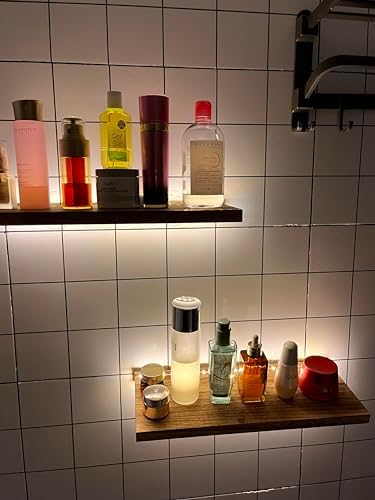 Comtelek Floating Shelves with LED Lights Set of 2