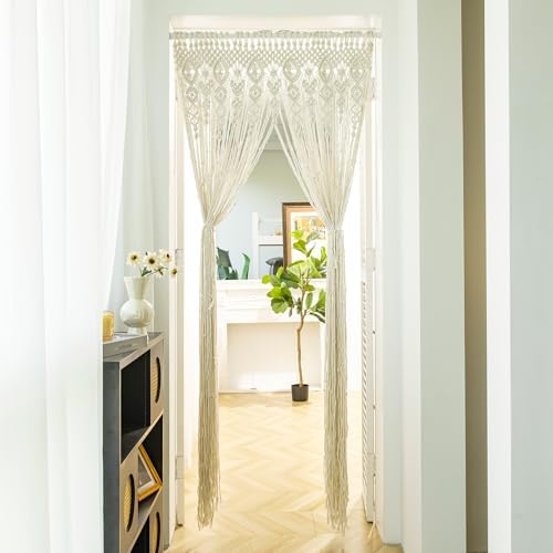 Macrame Bohemian Curtain 40x80 Inch for Windows Door