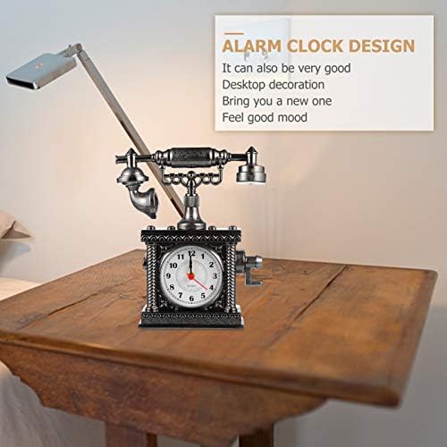 Wakauto Retro Telephone Clock Battery Powered Silence Alarm