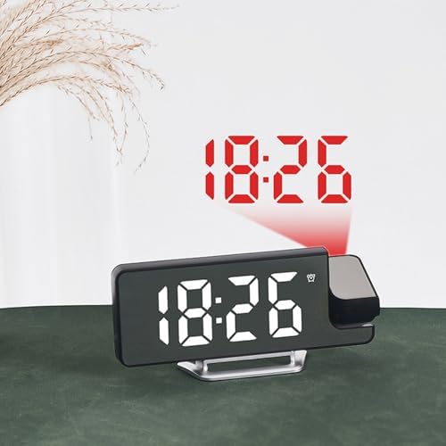 Projection Alarm Clock with Rotatable Display and LED Screen