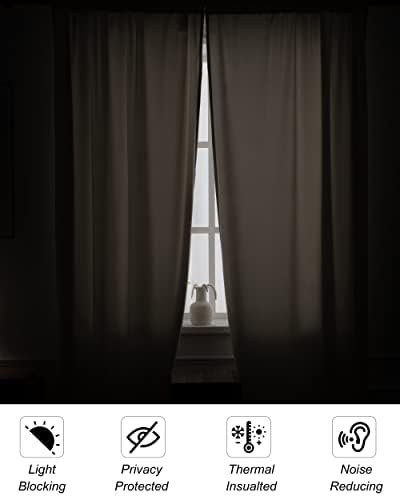 SMILETIME Velvet Curtains Set of 2 52x96 Inches Thermal Insulated Privacy Drapes
