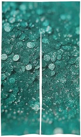 Turquoise Glitter Door Curtain 57x17 Inches Split Door Tapestry
