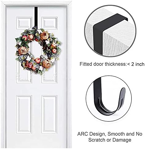 YYCRAFT 15 Inch Metal Wreath Hanger Black 2 Pack