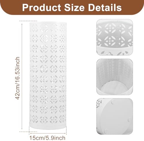 Modern Metal Umbrella Stand for Entryway White