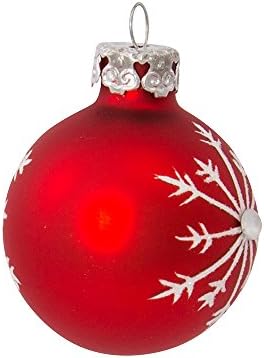 Kurt S Adler 157-Inch Red White Glass Ball Ornament Set of 15