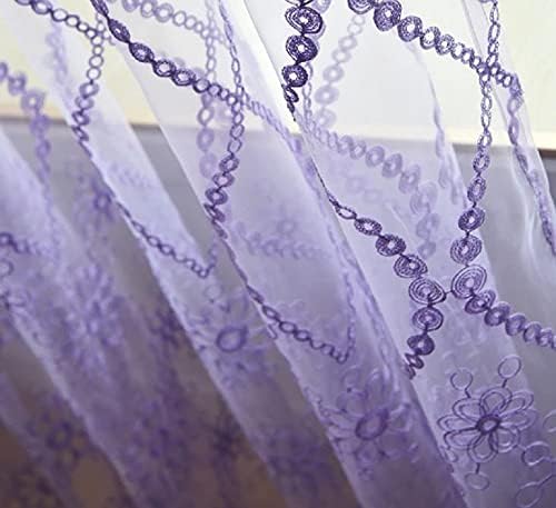 Iuokuby Sheer Voile Purple Curtain Panel 100x95 Inch