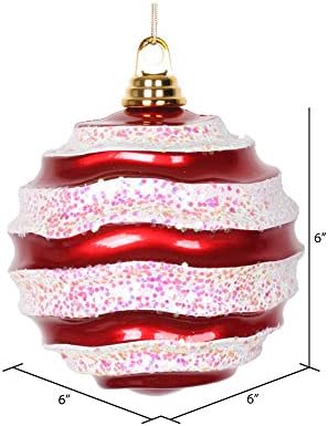 Vickerman 6 Inch Christmas Ornament Wave Ball