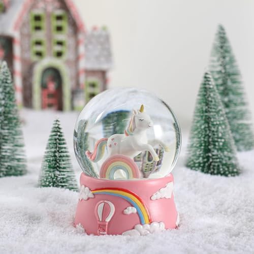 Unicorn Snow Globe with Music for Kids and Adults