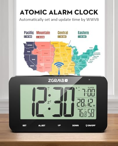 Atomic Alarm Clock with Night Light and Temp Humidity Monitoring