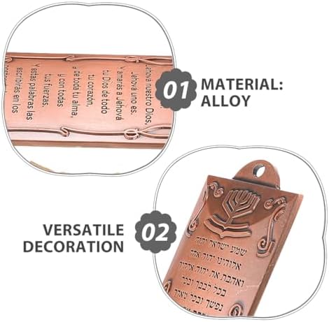 LOGOFUN 2PCS Red Bronze Mezuzah Scroll Door Decor