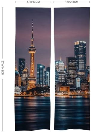 City Picture Night Door Cover Curtain 57x17 Inches