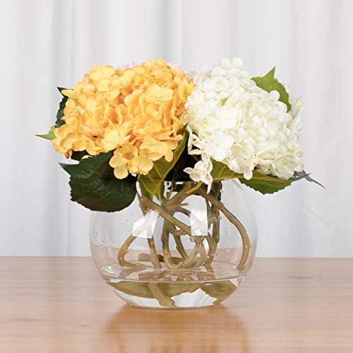 WGVI Clear Glass Vase with Bubbles 6 Diameter