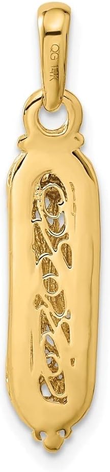 10K Yellow Gold Mezuzah with Shin Charm