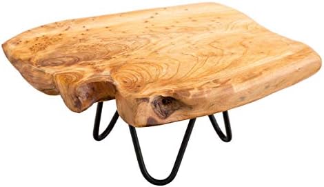 TJ Global Natural Edge Wooden Stand with Hairpin Legs