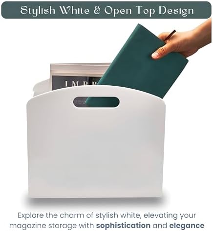 White Magazine Holder - Modern Acrylic Rack for Home