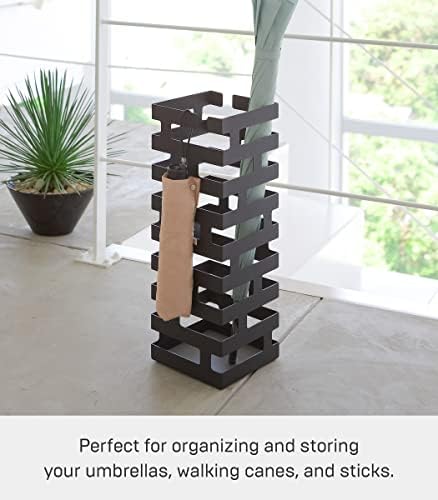 Yamazaki Home Storage Walking Canes Steel Umbrella Stand Black