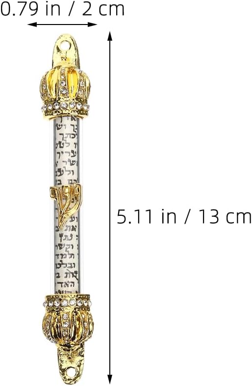 LOGOFUN 2pcs Mezuzah with Scroll Gold Religious Decor