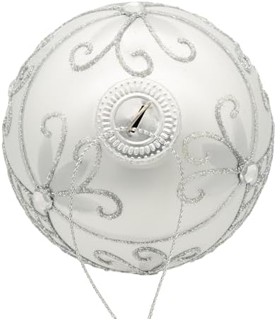Kurt Adler 80MM Glass Silver Decorative Balls 6 Pack