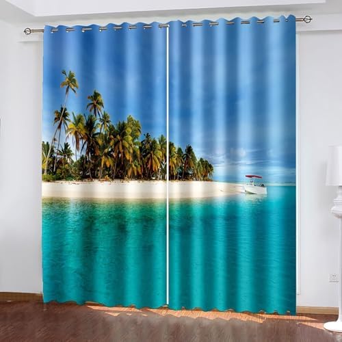 Thermal Blackout Curtains 2 Panels 34x90 Inch for Living Room