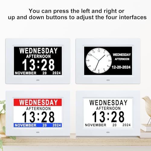 Johnziny 7 Inch Digital Clock with Day Date and Large Display