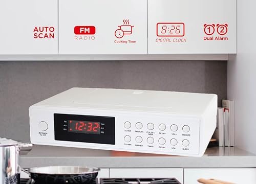 HX-155CR Kitchen Clock Radio with Timer and Dual Alarm