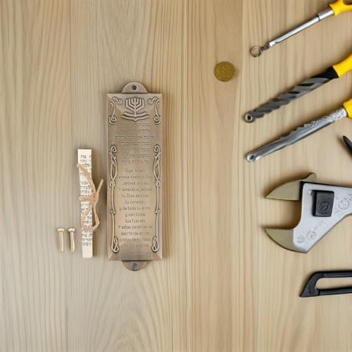 LOGOFUN 2PCS Gold Jewish Mezuzah Scroll Door Decor