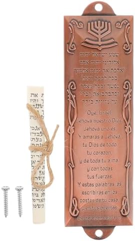 LOGOFUN Mezuzah with Scroll Metal Case Rose Gold