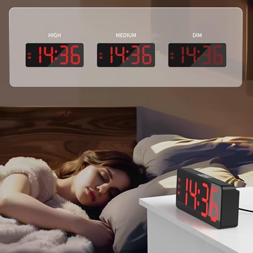Kwanwa Digital Alarm Clock with Backup Battery and 59 Inch UL-Certified Charger