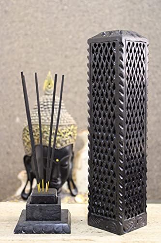 KC KULLICRAFT Handmade Black Soapstone Incense Stick Burner