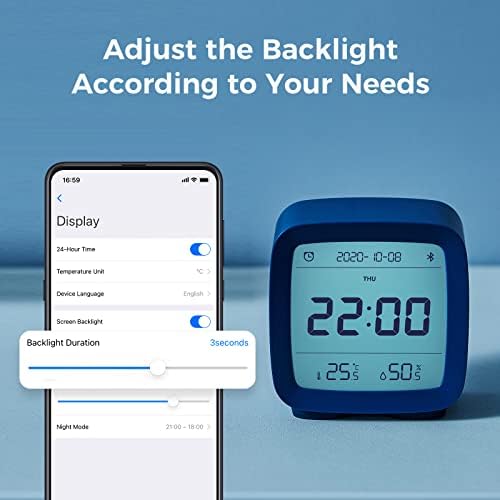 Qingping Smart Bluetooth Alarm Clock with Temperature and Humidity Display 1