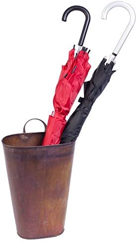 Red Co 155 Inch Rusty Brown Galvanized Umbrella Bucket with Handle