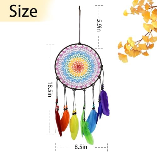 Rainbow Dream Catcher Wall Decor for Girls