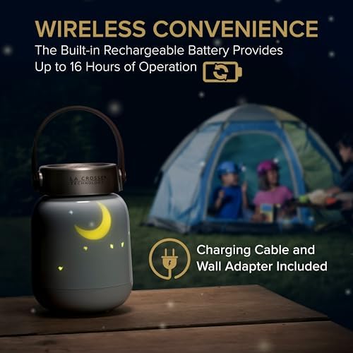 La Crosse Technology Firefly Sound Machine with Alarm Clock and Bluetooth Speaker