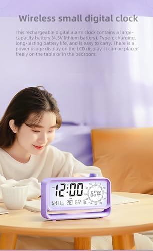 Digital Alarm Clock with Night Light and Timer