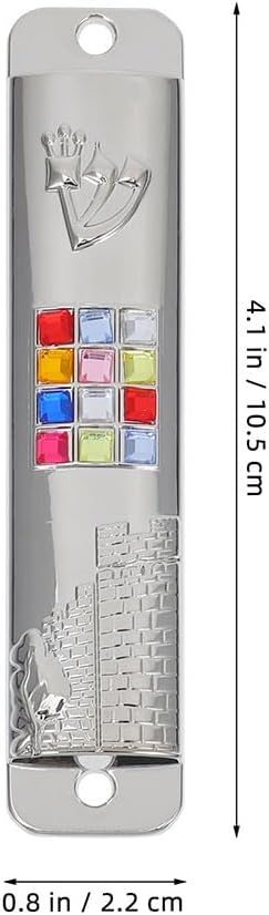 LOGOFUN 2 Sets Mezuzah with Scroll for Door Jewish Mitzvah Silver