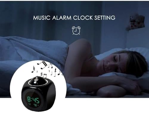 LCD Talking Projection Alarm Clock with Time and Temperature Display
