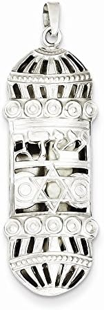 Goldia Sterling Silver Fancy Mezuzah Pendant