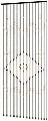 Decorative Wooden Beaded Door Curtain in Chocolate Brown