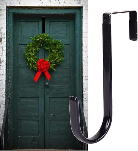 Black Wreath Hanger Door Hook 5 Inch Carbon Steel