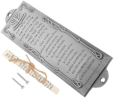 LOGOFUN Silver Mezuzah with Scroll for Doorway Decoration
