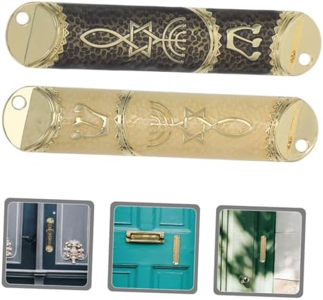 Wakauto 2 Sets Zinc Alloy Mezuzah Door Blessing Decor