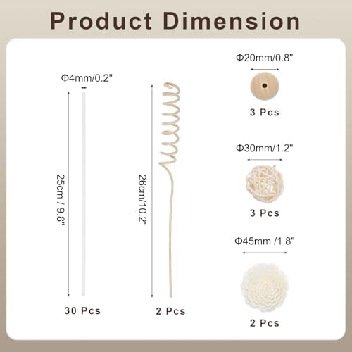 Uxcell Reed Diffuser Sticks Set 41Pcs White