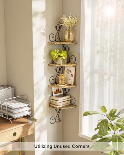 Alsonerbay 4 Tier Floating Corner Shelf in Cat Shape