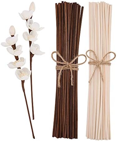 Natural Reed Diffuser Sticks 50 Pcs White and Brown