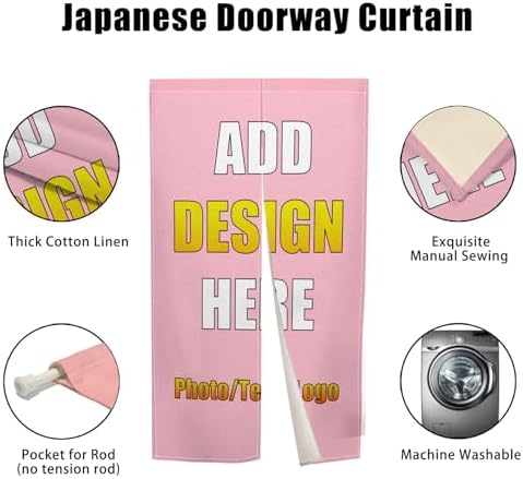 Custom Noren Curtain for Door Divider with Photo Text Logo